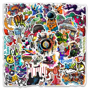 Street Graffiti PVC Waterproof Stickers Set, 2 Groups/54 Pieces, Decorative Decals for Water Bottles, Books, Laptops, Suitcases, Refrigerators Sticker Packs