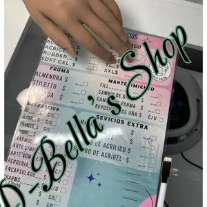 "Customizable Nail Price List" Spanish version