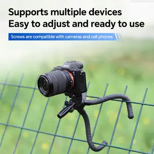 Versatile Phone Holder, Floor Standing Phone Holder, Octopus Shaped Professional Camera Phone Holder, Bicycle And Motorcycle Holder, Supports Live Streaming, Selfies, Mirrorless Camera Use, Can Be Placed Anywhere