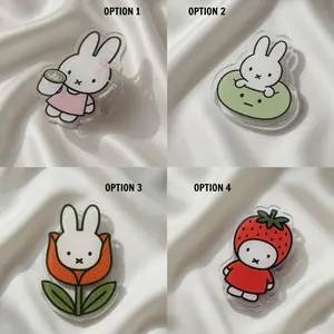 Cute White Bunny Magnetic Phonegrip, Miffy Pop Socket, Matcha Bunny, Strawberry Bunny, Kawaii Rabbit Grip, Miffy Phone Grip, Gift for Her