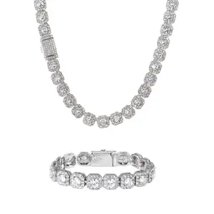 Square Rock Sugar Chain Hip-hop Bracelet Classic Fashion Trendy Full Diamond Men's Cuban