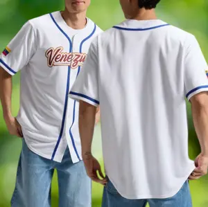Men's VenezuelaTEAM Baseball White 2026 World Baseball  Vintage Sport Style Button-Up, Streetwear Game Day Outfit, Unisex Fit #tiktokfashion #sportstyle #outfitideas