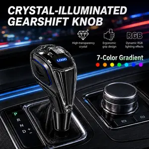LED Crystal Gear Shift Lever 7-Color RGB Automatic Transmission Shift Knob Twist-On Installation Rechargeable Luxury Car Interior Atmosphere Lamp Shifter Modern Crystal Gear Handle for Car Modification #Summervibes outdoorfun