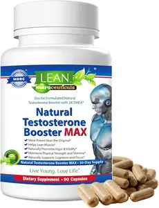 LEAN Nutraceuticals Natural Testo Booster MAX for Men with Tongkat Ali DHEA Boron L-arginine Zinc 90 Capsules