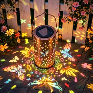 Colorful Butterfly Solar Lanterns - Outdoor Waterproof LED Hanging Lights, Home Improvement Novelty Lighting for Garden, Ideal Gifts for Mom Sister Grandma