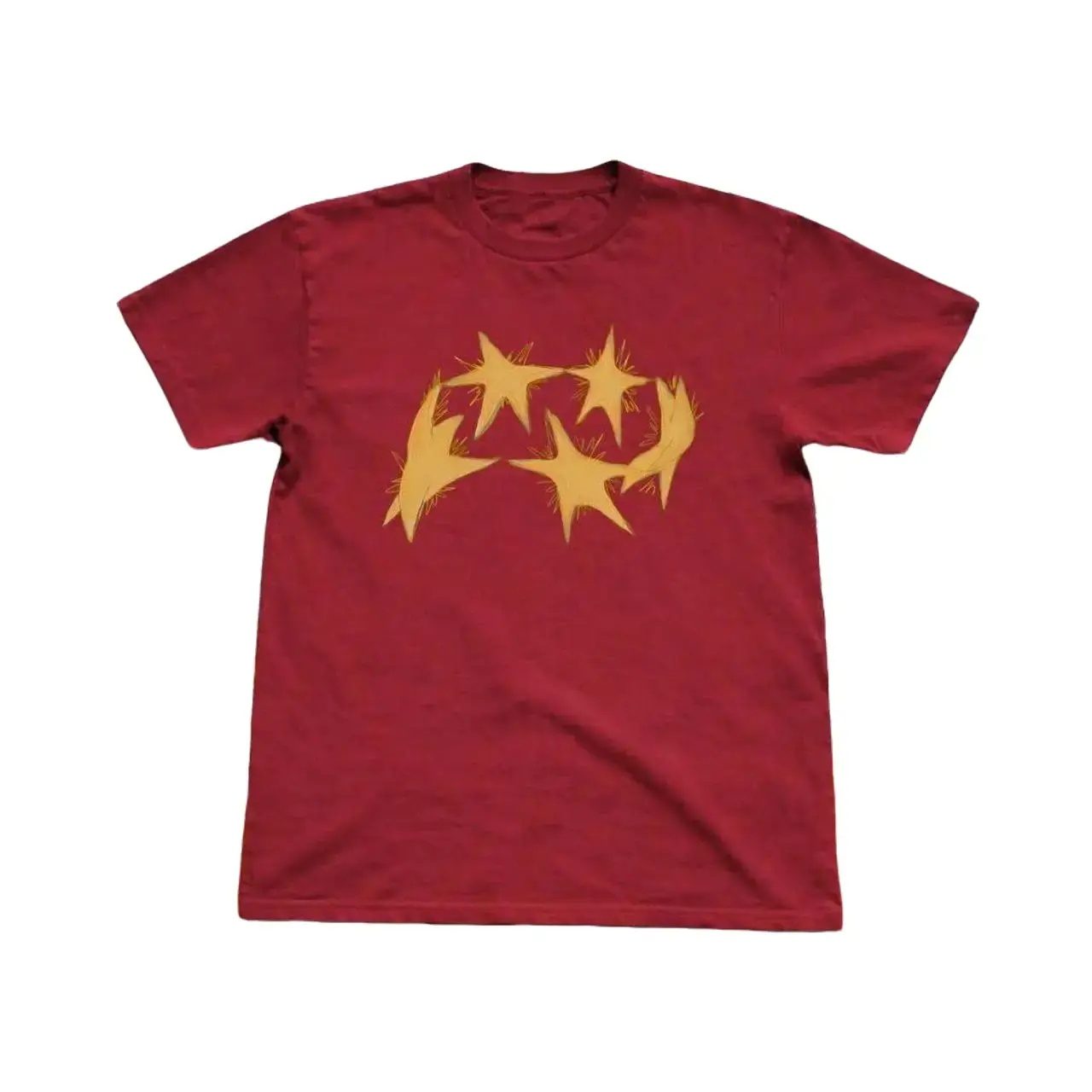 Gildan Men's and Women's T-shirt, Yellow & red Star graphic tee, Y2k Unisex Graphic Tees Gothic Grunge Emo Scene Amity Affliction Style Clothes Menswear Womenswear Streetwear