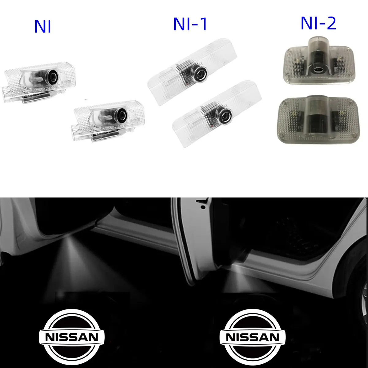 2pcs Car door light logo projector for NISSAN  Patrol/Teana/Altima/Armada/Maxima/Quest/Titan/Teana/GTR R35 34