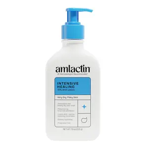 AmLactin Intensive Healing Body Lotion - Therapeutic Lotion for Extremely Dry Skin - No-Scrub Exfoliator and Moisturizer with 15% Lactic Acid AHA and Ceramides, 7.9 oz (Packaging May Vary)