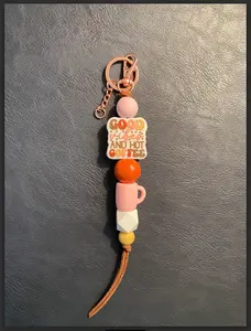 Good Vibes Only Pink and Rose Gold Keychain