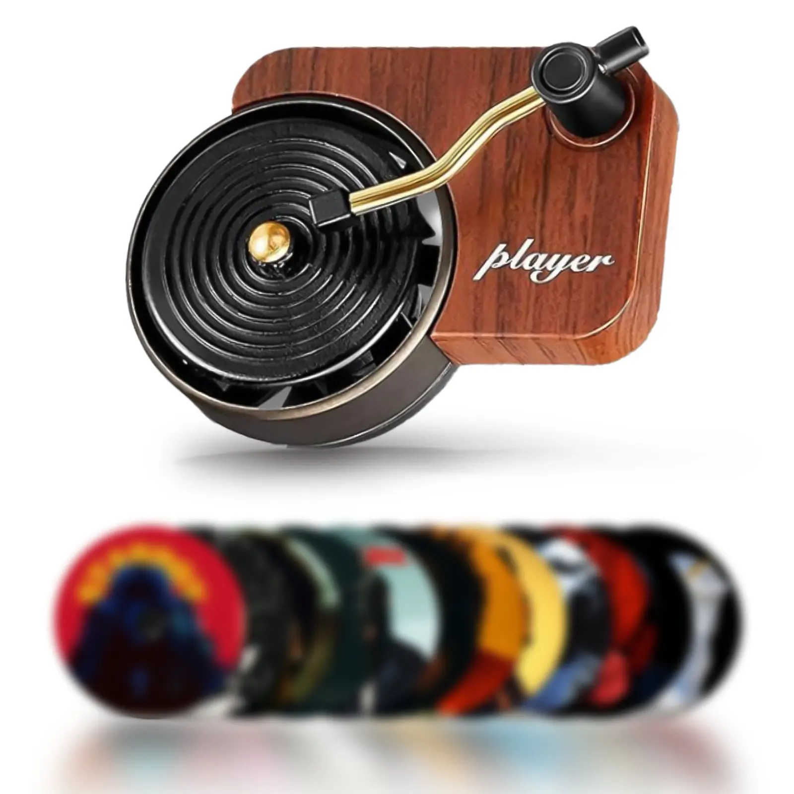 12pcs Wk Retro Record Player Car Air Freshener - Pop Singer Car Decoration - Cool Car Decoration Interior tiktokshopbacktoschool