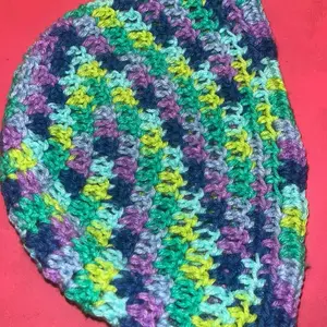 Green Handmade Beanie Hat - Unisex Skater Beanie for Casual Warmth - Colorful Crochet Design