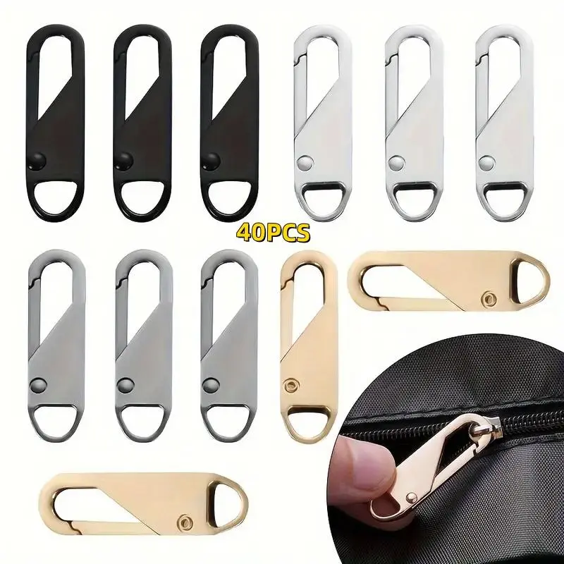 Zipper Repair Kit, 40pcs Multifunctional Zipper Replacement Kit, DIY Accessories for Travel Bag, Clothing, Backpack, Wallet, Crafts