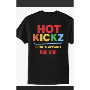 Hotkickz T-shirt - Black Sports Apparel with Colorful "Ban em!"