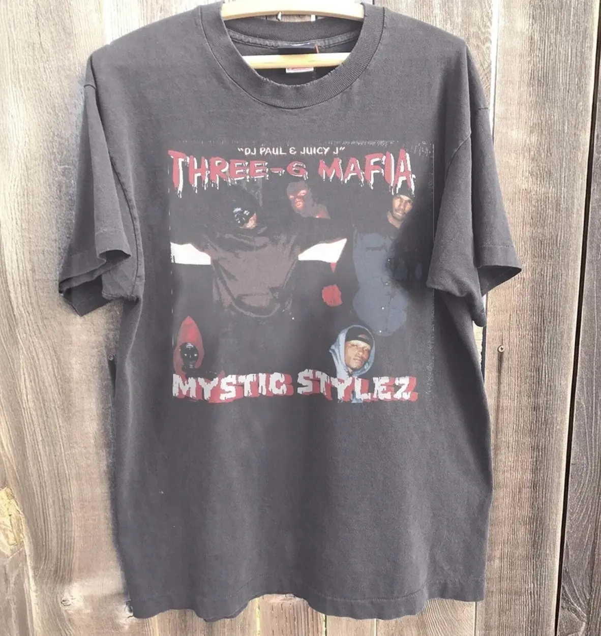 Three 6 Mafia Mystic Stylez Vintage Rap Graphic T Shirt Charcoal S-5XL 4