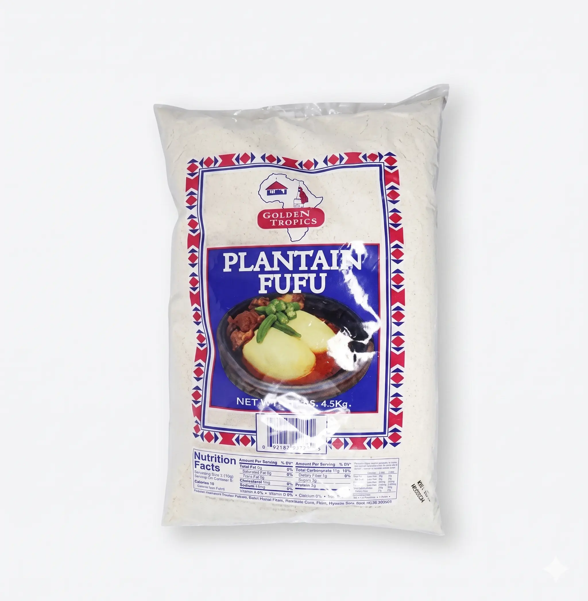 Golden Tropics Plantain Fufu Flour (4.5kg / 10lb)