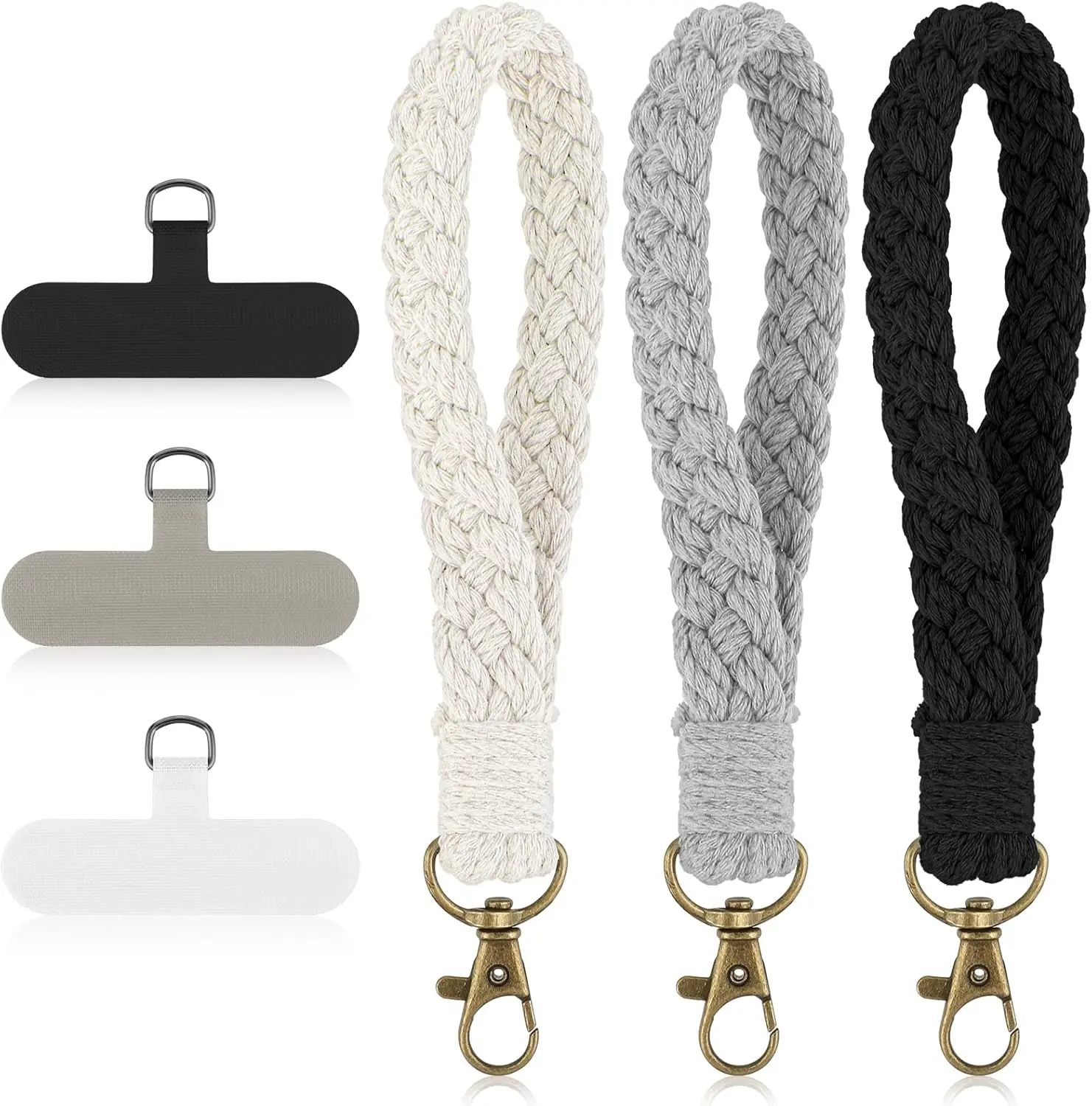 Phone Wrist Strap, 3 count Cell Phone  Wristlet Lanyard with Tether Tab Charm Anti-Loss Chain Universal Strap Keyring Holder Connector Patch for Women Men