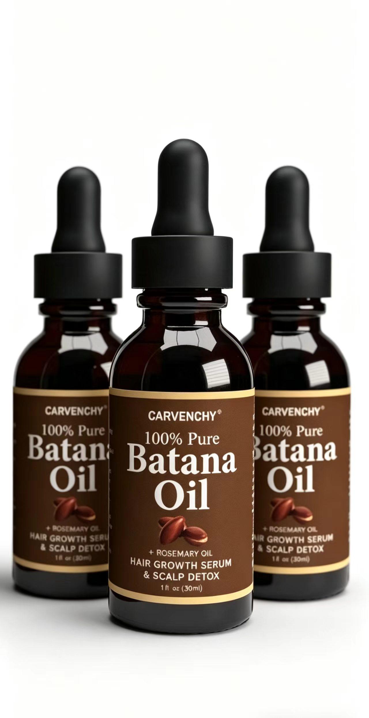3PCS Batana Oil,Strong & Healthy Hair, Make Hair Longer Fuller Thicker, Organic Batana Oil with Rosemary,Organic Rosemary Oil Vitamin E Nourish Scalp,for All Hair Types,