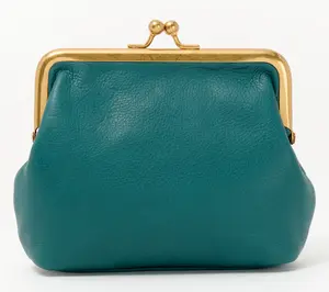 American Leather Co. Wolfe Frame Leather Kisslock Clutch