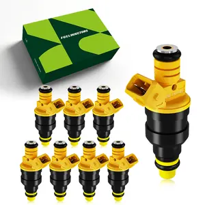V8 4.6L/5.4L/5.0L/5.8L Fuel Injectors Compatible with Ford F150 (89-03)|F250 (89-99)|F350 (89-97)|Mustang (96-04)|Expedition (97-02)|E150/250/350 (90-04), 4 Holes,Replace 0280150943,FJ713(8pcs)