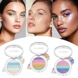 Diamond Rainbow Eyeshadow With Shimmering Micro-Glimmer, Holographic And Color-Changing Metallic Micro-Glimmer Eyeshadow, Long-Lasting, High-Pigment, Metallic Texture, Sparkling Glitter Eyeshadow For Eye Makeup. highlight face powder