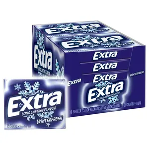 Extra Gum Winterfresh Sugarfree, Bulk, Individually Wrapped, Perfect for Fresh Breath at School, Work, and Travel 15 Count, Pack of 10