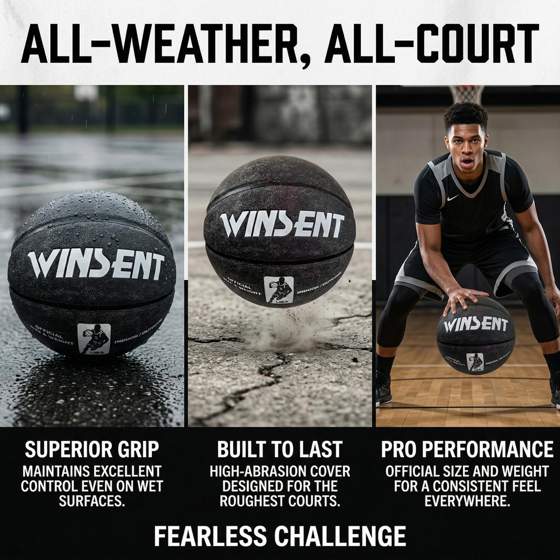 Pro Basketball, Precise Control, High Elasticity, Perfect for Training & Competition