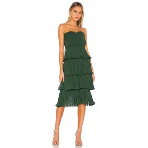 Lovers and Friends Alex Midi Dress in Emerald Green