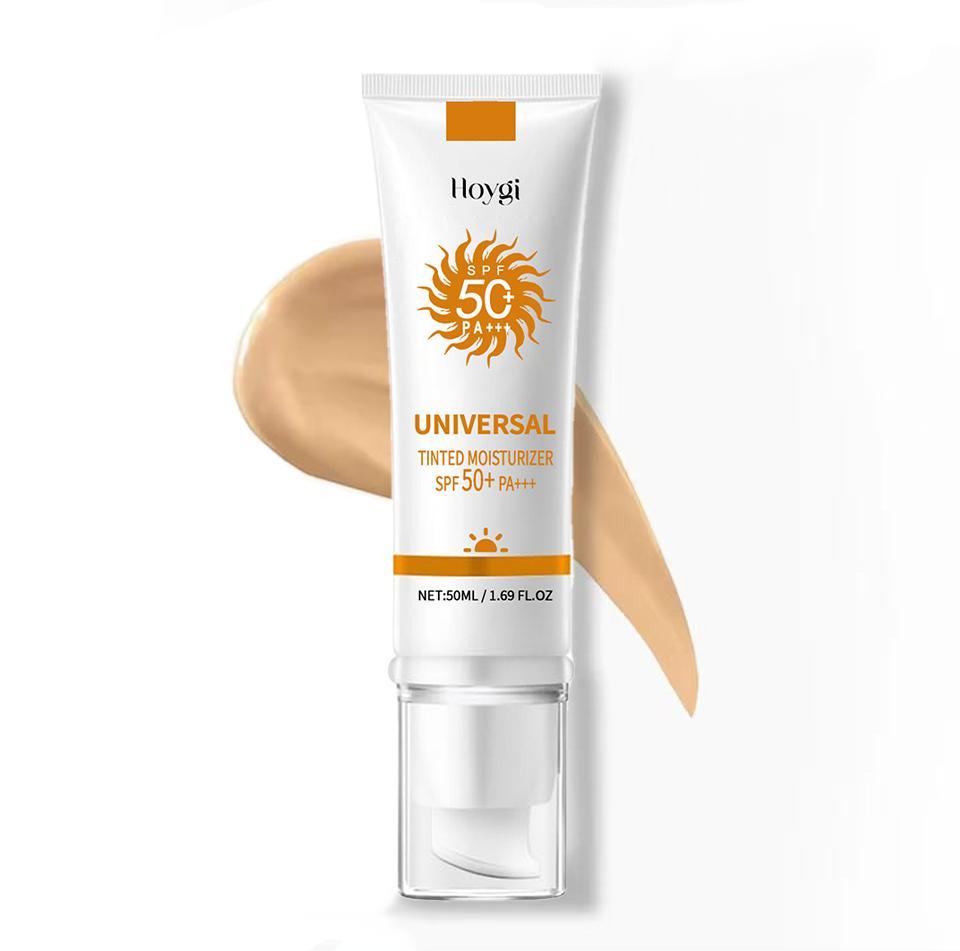 HOYGI Universal Tinted Face Moisturizer Sunscreen SPF 50 PA+++ Water Resistant Non-Greasy for All Skin Types Hydrating & Moisturizing