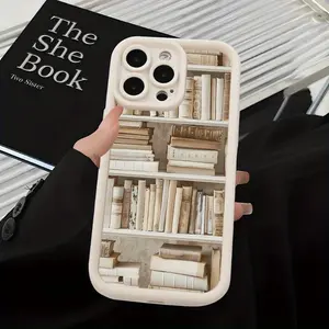 Neat Bookshelf Design Shockproof Phone Case for iPhone 17 E Air Pro ProMax iPhone16 15 14 Plus 13 12 Mini 11 X XS XR – Stylish and Creative Gift Idea for Couples or Friends, Comfortable Touch, High-Quality Protection