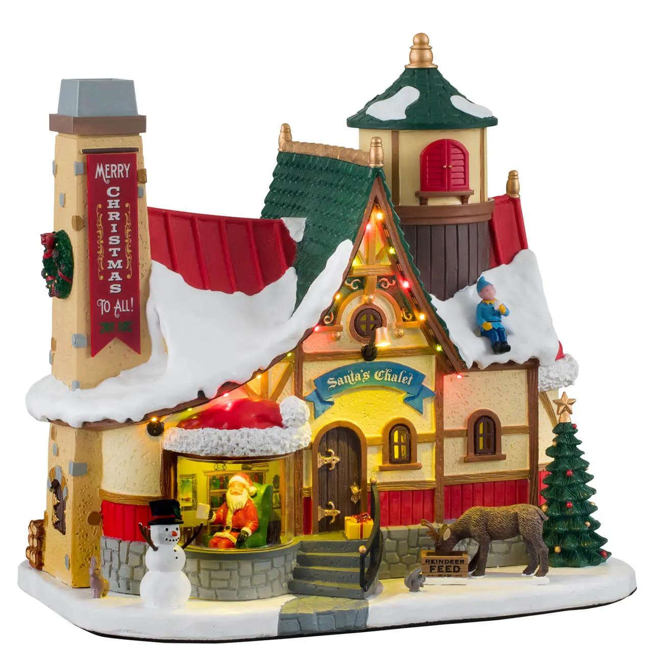 Lemax Santa's Chalet Lighted Building with 4.5V Adaptor #15742