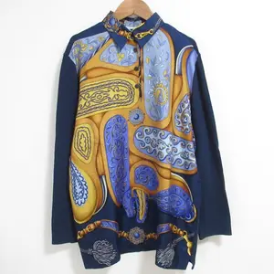 Pre-owned HERMÈS Others Small Leather Goods Hermes FESTIVAL Twillene Long Sleeve Knit Polo Shirt