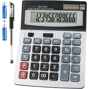Desk Calculator 12 Digit  LCD Display,  Comfortable with Big Buttons,  Two Way Power  and Solar Standard Function Office Calculators