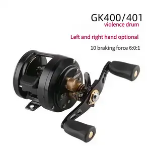 Haibao GK400 Heavy Duty Baitcast Reel All Metal Max Drag for Saltwater Pike Fishing Corrosion Resistant Left Right Hand Optional Loudest Ding Fishing Rod Circle Net