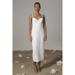 Ivory Secret Hideout Linen Dress