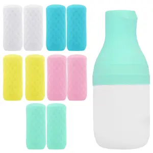 1 set of 10 Silicone Bottle Covers Travel Essentials for Women Men, Beach Vacation Essentials, Travel Size Toiletries Accessories, Elastic Sleeves for Leak Proofing, Fit Travel Size Bottles Toiletries