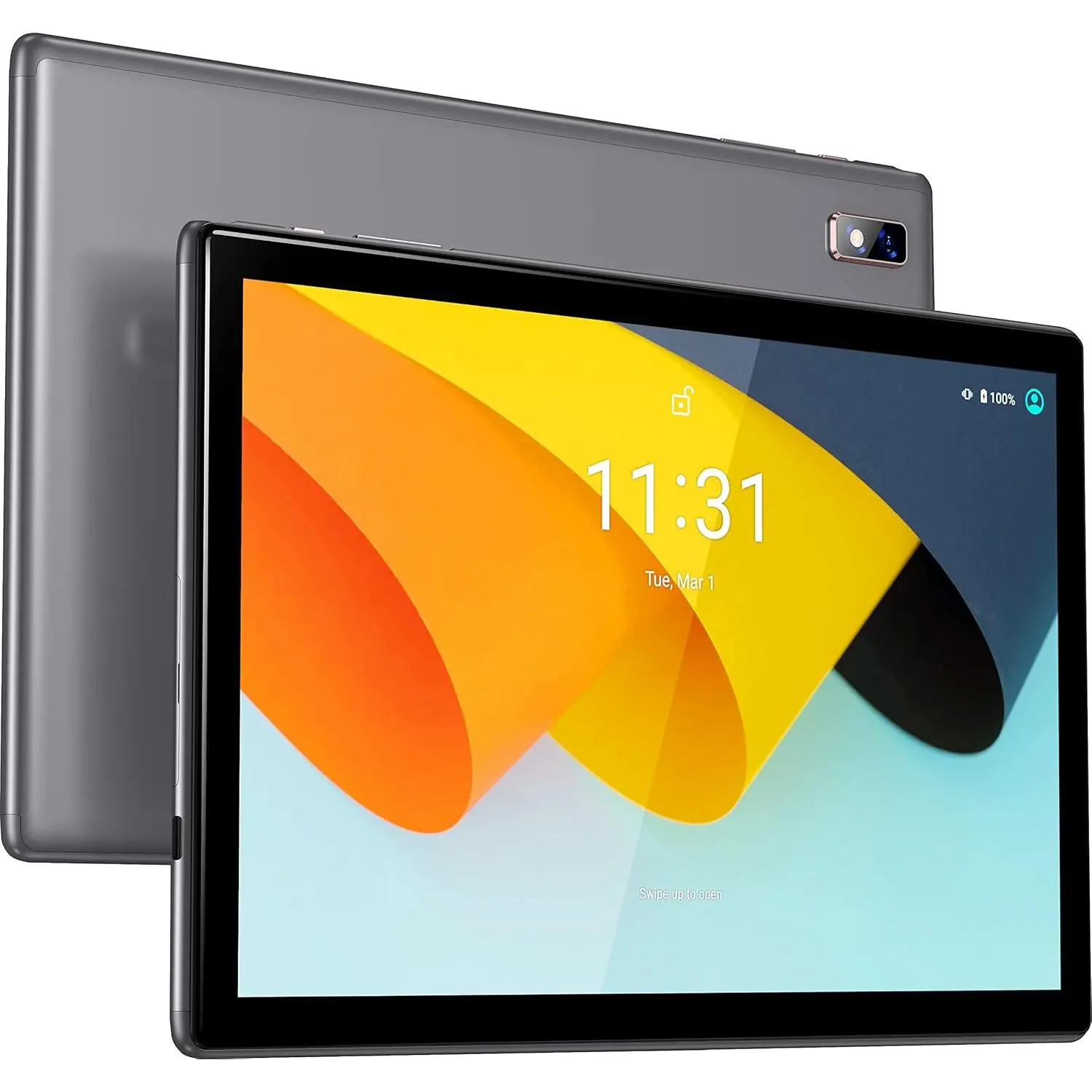 SmartPad A10-L Tablet, 10.1in LCD Android 13, 4GB RAM 64GB ROM Quad-Core, 5000mAh Battery, 1280x800 IPS HD Touchscreen, 5MP+8MP Camera, Bluetooth, WiFi, Type-C, Charger Included, Eases Eye Strain, Ideal for Kids (Birthdays/Bar Mitzvahs Gifts) (Grey), Devi