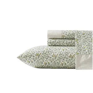 Laura Ashley Tierney Green King Sheet Set