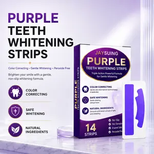 Purple Teeth Whitening Strips – 7/21 Day Whitening System with Nano-Hydroxyapatite, Enamel-Safe Peroxide-Free Formula for Stain Removal, Bright Smile & Non-Sensitive Whitening Results