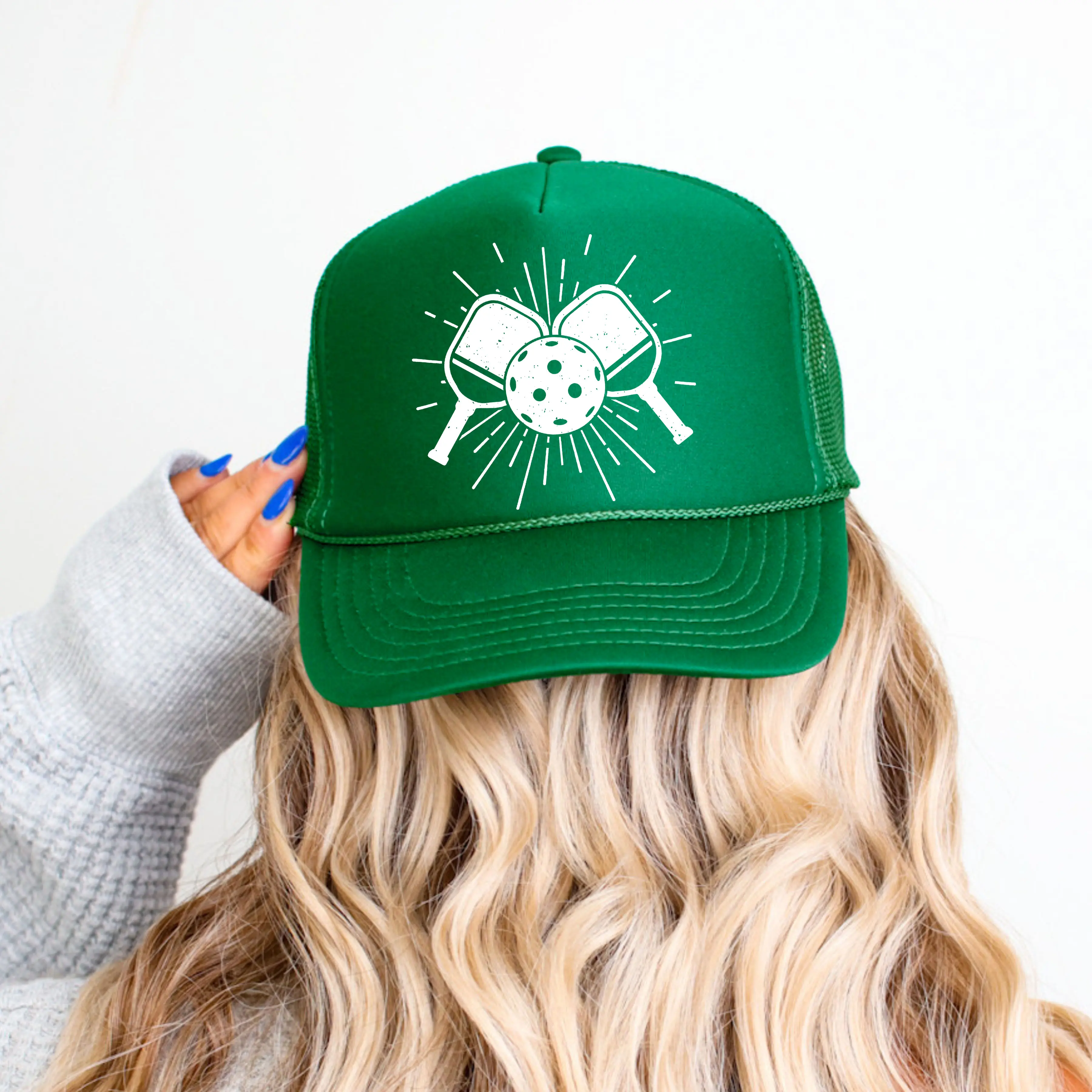 Pickleball Paddles Trucker Hat for Men and Women - Trendy Sport Themed Hat for Adults - Matching Pickleball Snapback - Gift for Wife