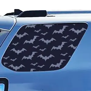 2PCS Universal 42x95cmRear Side Window Bat Decals Matte Black Bat Silhouette Vinyl Stickers, Halloween Themed Car Truck SUV Window Graphics Exterior Accessories