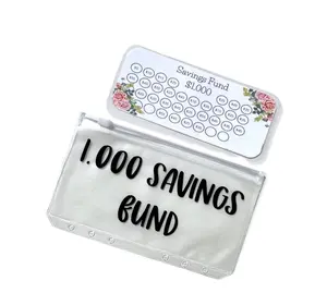 Cute and Fun Savings Cash Envelope with Floral 1,000 Savings Challenge Sheet for Budgeting