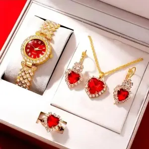 Women's watches, rhinestone jewelry, colorful diamond English watches, women's watches, exquisite set Jewellery Elegant Design