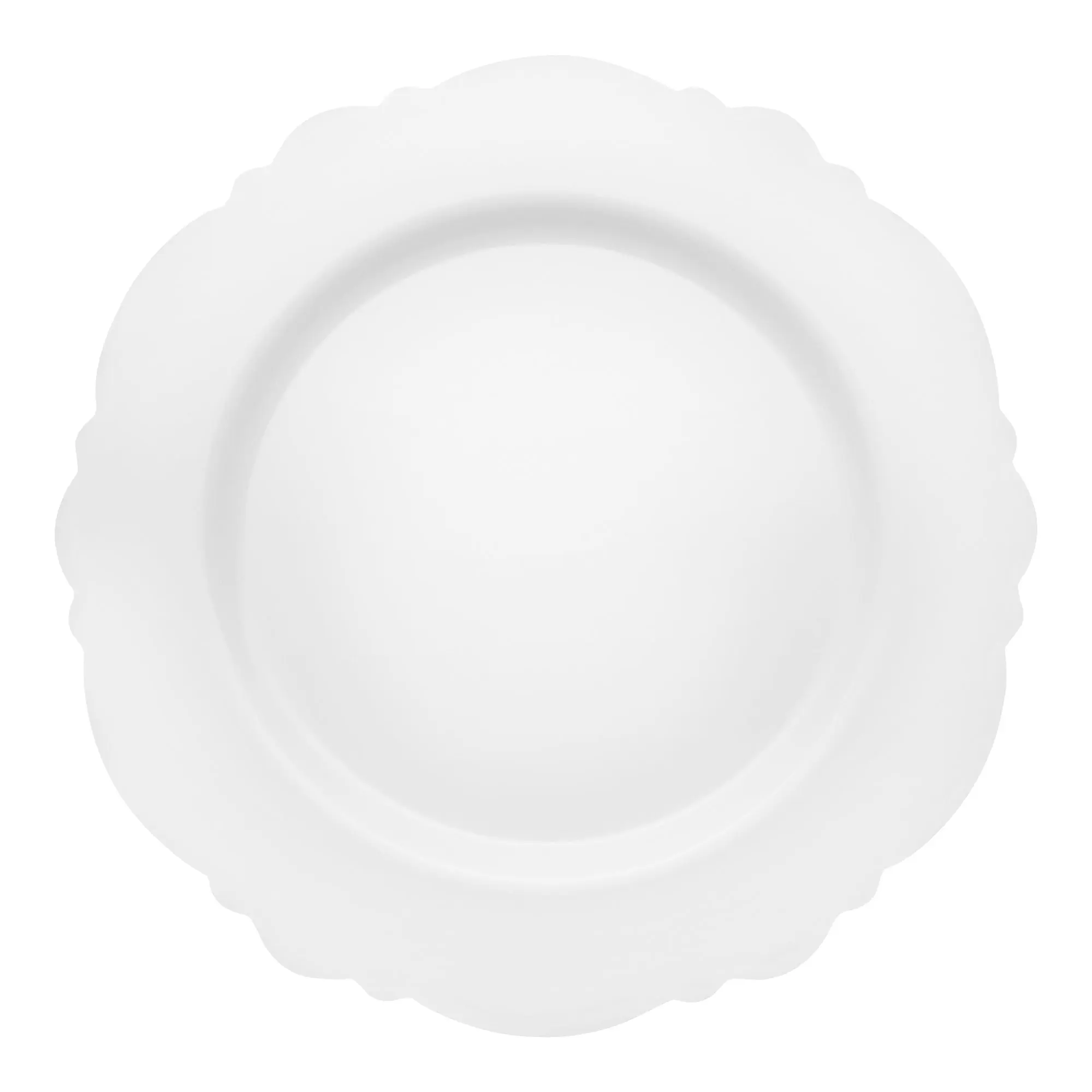 Solid White Round Blossom Disposable Plastic Dinner Plates (10.25")
