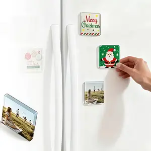 10PCS Square DIY Refrigerator Magnet Kit - Crystal Clear Acrylic with Self-Adhesive Backing, Custom Magnet Making Craft Set, Home Kitchen Decor, Children’s Gift