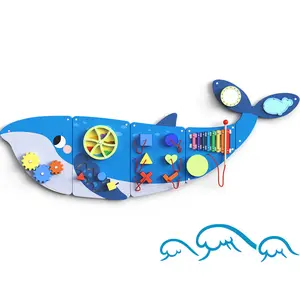 BlueWood Whale Busy Board - Montessori-Inspired Toys STEAM Sensory Toy Set for Toddlers Activity Wall Panel for Hands-On Learning, Motor Skills Development & Parent-Child Play Early Learning Wooden Educational Toy Baby Gym for Home & Preschool