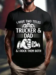 100% Cotton Unisex Funny Truck Driver Art Dad Trucker Men Truck Driving Lover T-Shirt