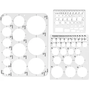 Circle Templates for Drawing - 3 Pack Drafting Stencils Measuring Tools Circle Stencil Round Stencil Drawing Aid