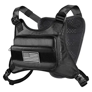 Lightweight Water Resistant Sports Chest Bag, Breathable Chest Bag with Reflective Velcro & Hook, Multi-use Outdoor Vest Bag for Running Cycling Mountaineering Chest Bag for Men Women