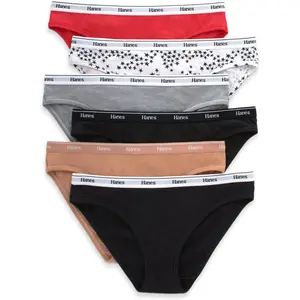 womens Originals Bikini Panties, Breathable Stretch Cotton Underwear, Assorted, 6-pack