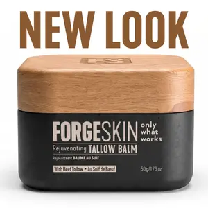 FORGE SKIN Wrinkle Defense & Natural Anti-Aging Beef Tallow Moisturizer for Men - Face Balm Skincare Cream for Dry Rough Skin Tallow-Based Mens Face Lotion for Hydration Firmness Wrinkle Repair & Glow Honey Jojoba Hydrating Smooth Skin Nourishing Moisture